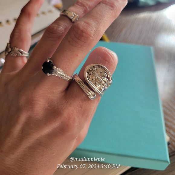 1870 Tiffany & Company Saratoga Spoon Ring in Sterling Silver Luxury Vintage #80 - Picture 15 of 16